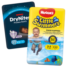 Huggies drynites en little swimmer
